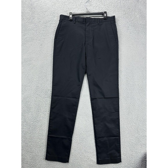 J Crew Ludlow Pants Mens 34X36 Black Khaki Chino 3XDry Slim Fit Straight NEW B38 - Picture 1 of 9